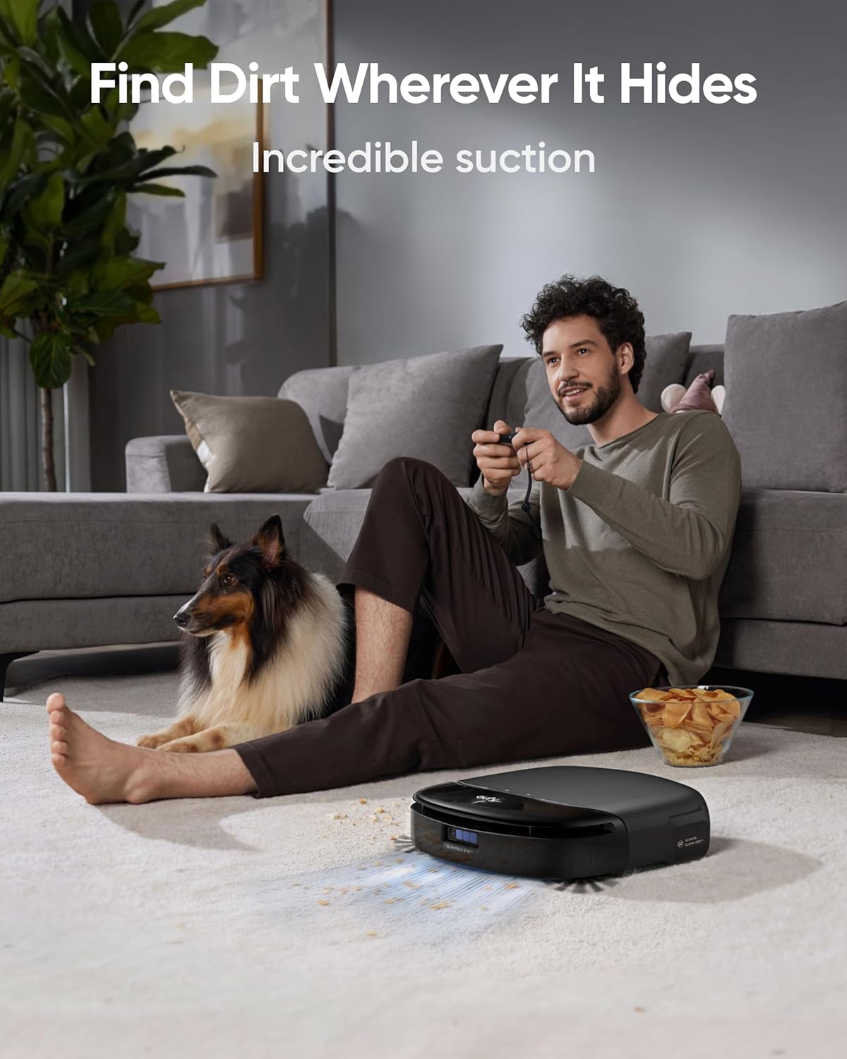 eufy Robot Vacuum Omni S1 Pro, HydroJet System with Roller Mop, Robot Vacuum and Mop Combo, Eco-Clean Ozone, Incrediable Suction, Obstacle Avoidance, Auto Mop Washing & Drying, Self-Emptying