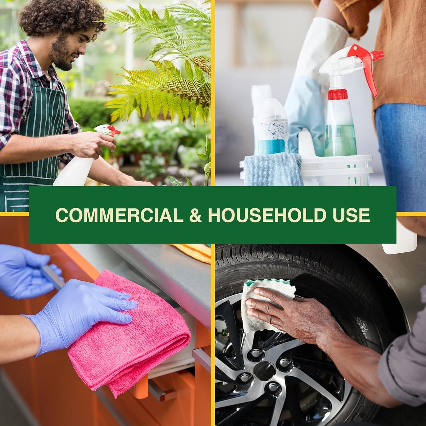 Heluva Green Spray Bottle Nozzle Replacement, Bottle Tops Only - Sprayer Nozzle Triggers for Heavy Duty, Commercial, Home Cleaning Solutions - Fits 8,16,24,32 oz Plastic & Glass Bottles, Red 13 pack