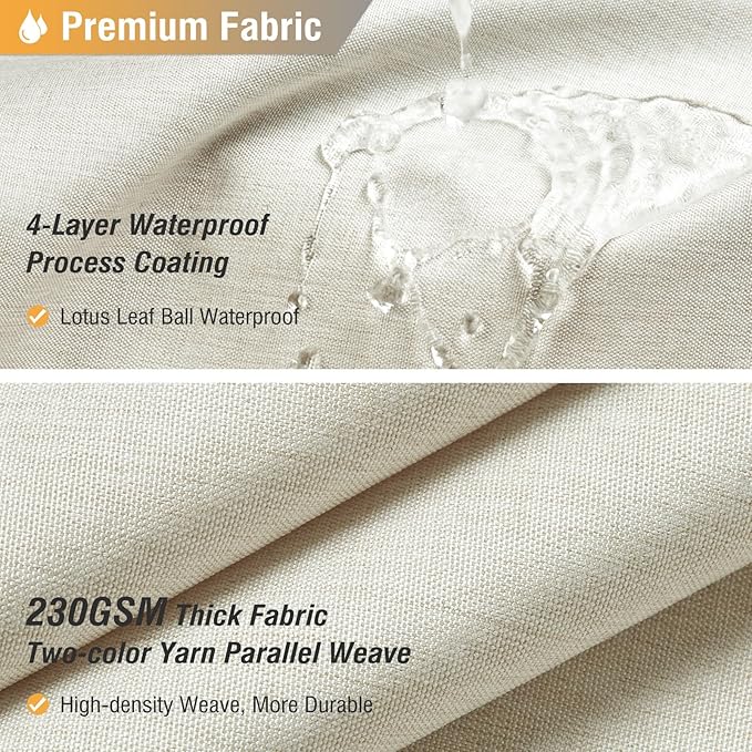 BTTN Light Cream Shower Curtain, Linen Textured Heavy Duty Thick Fabric Shower Curtain Set with 12 Plastic Hooks, Machine Washable, Hotel Spa Luxury Decorative Curtains for Bathroom Showers, 72x72