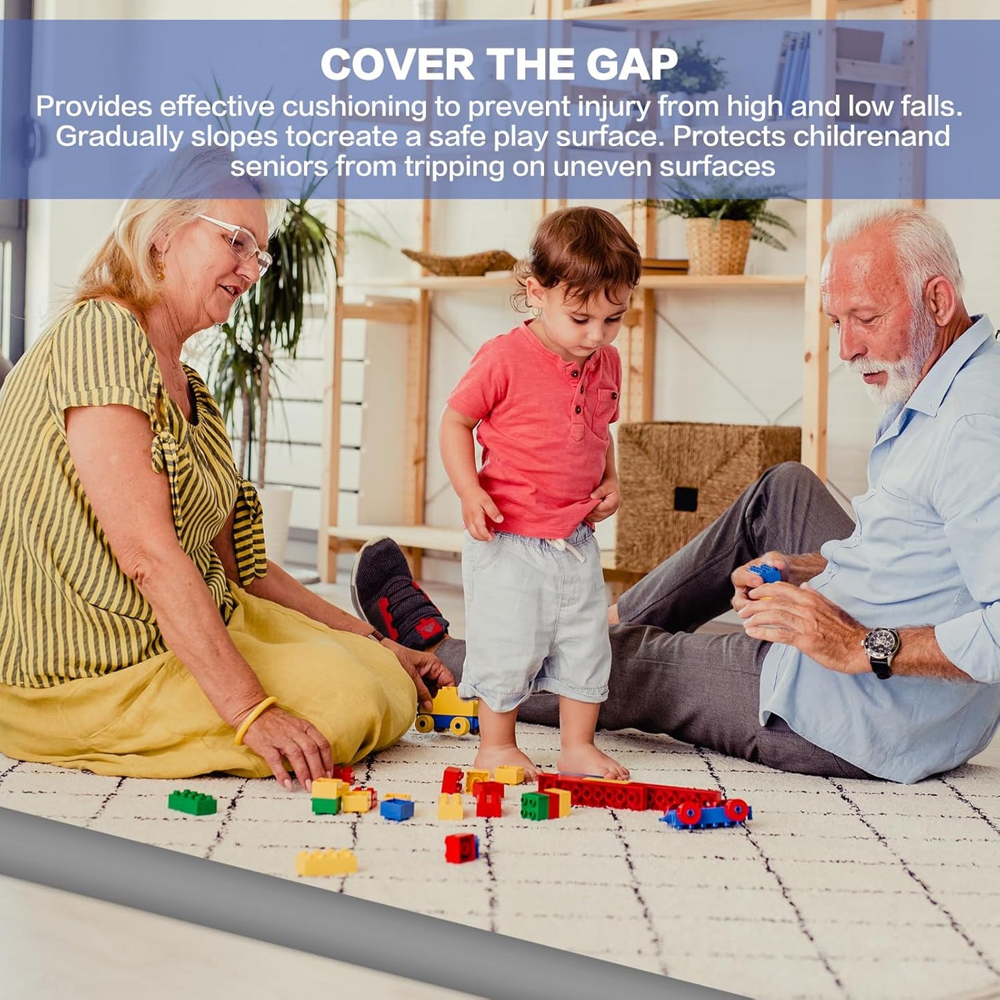 Floor Transition Strip Vinyl Door Threshold Ramp Self Adhesive Carpet Edging Strip Doorway Edge Trim, Overlap Edge Reducer for Laminate Carpet, Floor, Tile (Gray, 2/5" to 3/5", 3.3Ft)