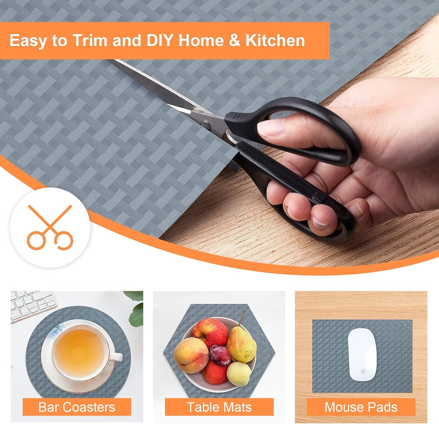Shelf Liners for Kitchen Cabinets Non Adhesive Drawer Liner EVA Material Cupboard Mat Waterproof Refrigerator Mats Washable Fridge Liner for Cupboard and Desks Shelf Liner 11.8 x 236.2 Inches