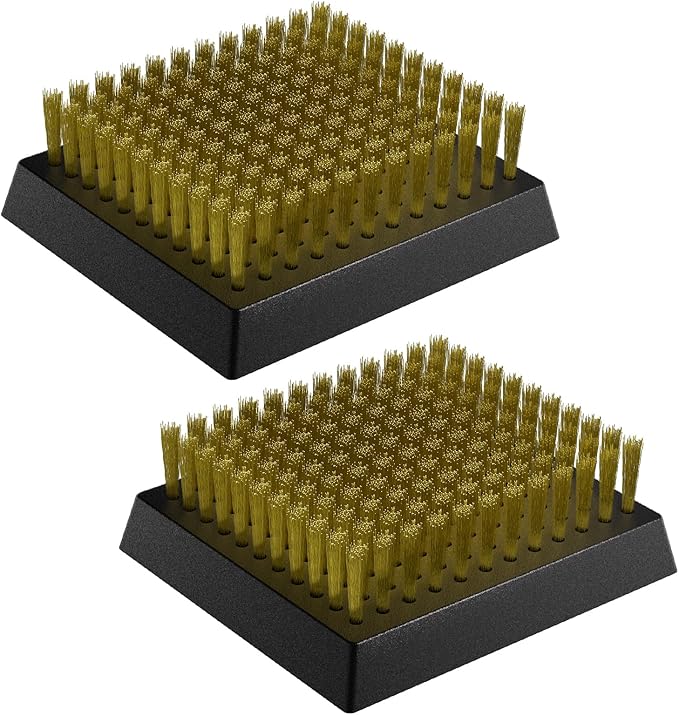 ENLOY 2-Pack Copper Wire Grill Brush Replacement Heads, Grill Brush and Scraper Replacement Head with 8 Screws & Screwdriver, BBQ Cleaning Replacement Brush Head with Protective Cover & for Most Grill