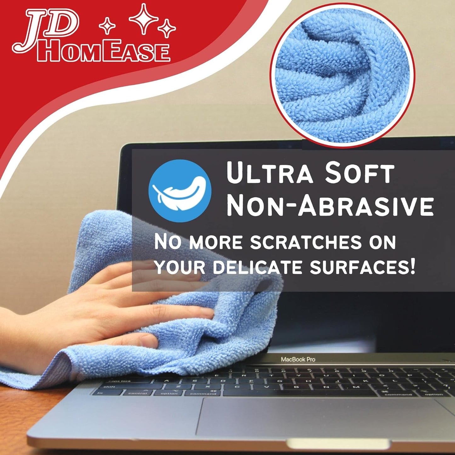 Microfiber Cleaning Cloths,48 Pack, 16"x16", All-Purpose, Softer, Highly Absorbent, Lint-Free, Reusable, Washable Pro Towels, White, for House, Kitchen, Bathroom, Car, Office