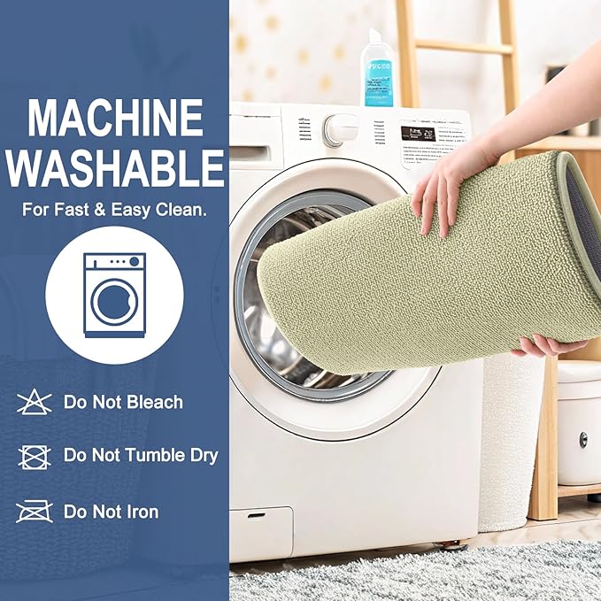 OLANLY Thick Memory Foam Bath Mat Rug 30x20, Extra Soft Absorbent Bathroom Rug, Quick Dry Bath Mats, Non-Slip, Machine Washable Carpet for Bathroom, Tub and Shower, Home Decor Accessories, Vanilla