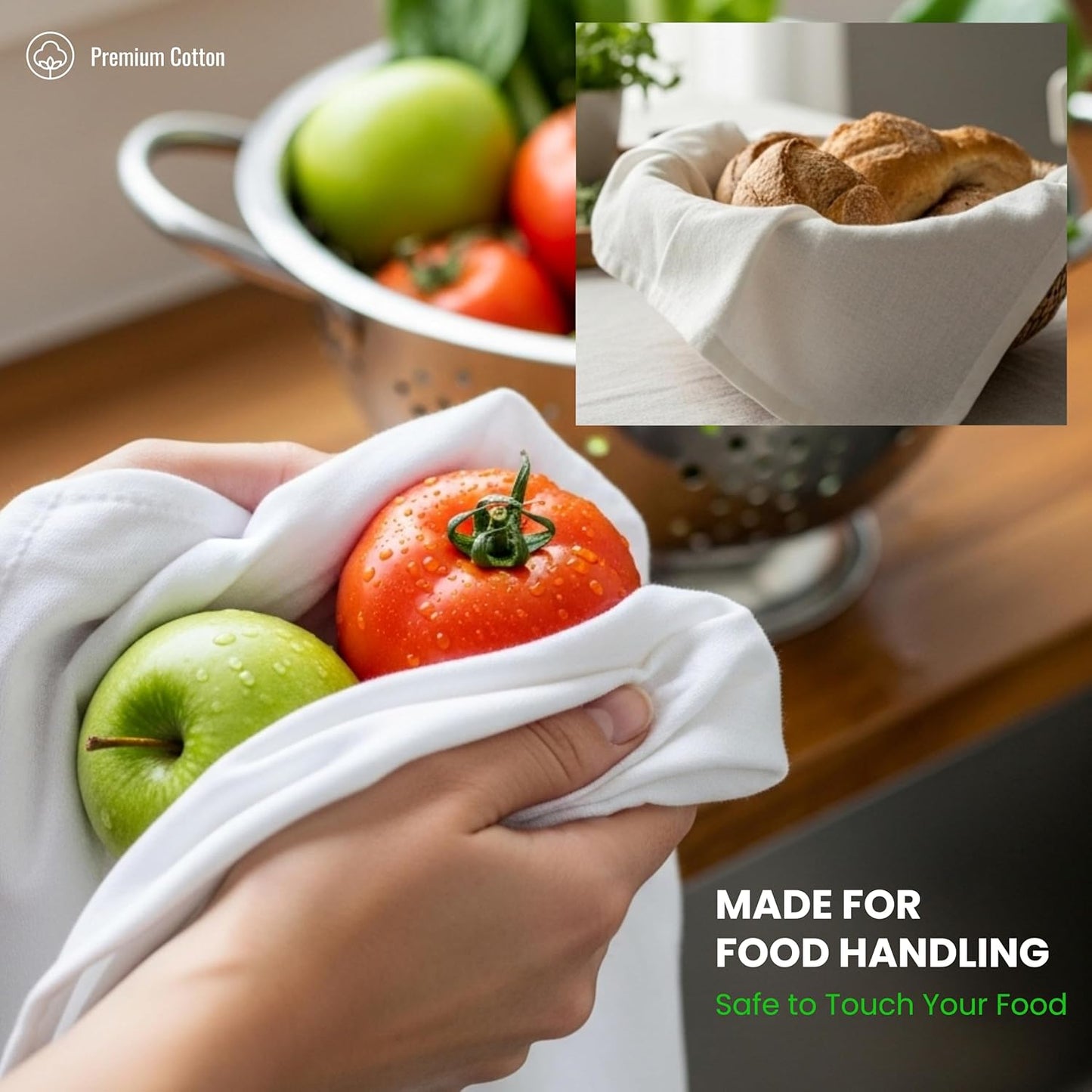 Dish Cloths Cotton| Kitchen Wash Cloth| Shop Towels Absorbent and Lint Free Flour Sack| Dishcloths for Kitchen Washing Dishes|Thick Absorbent Quick Dry Dish Rags | 50 Pack 13"x13" White