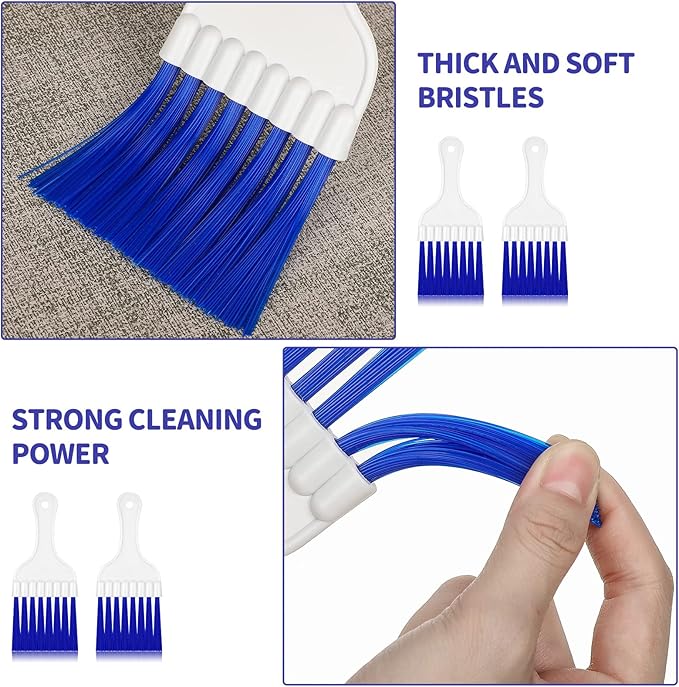 Boao 8 Packs Coil Brush Air Conditioner Condenser Refrigerator Cleaning HVAC Coil Cleaner Small Plastic Whisk Brush (Blue)