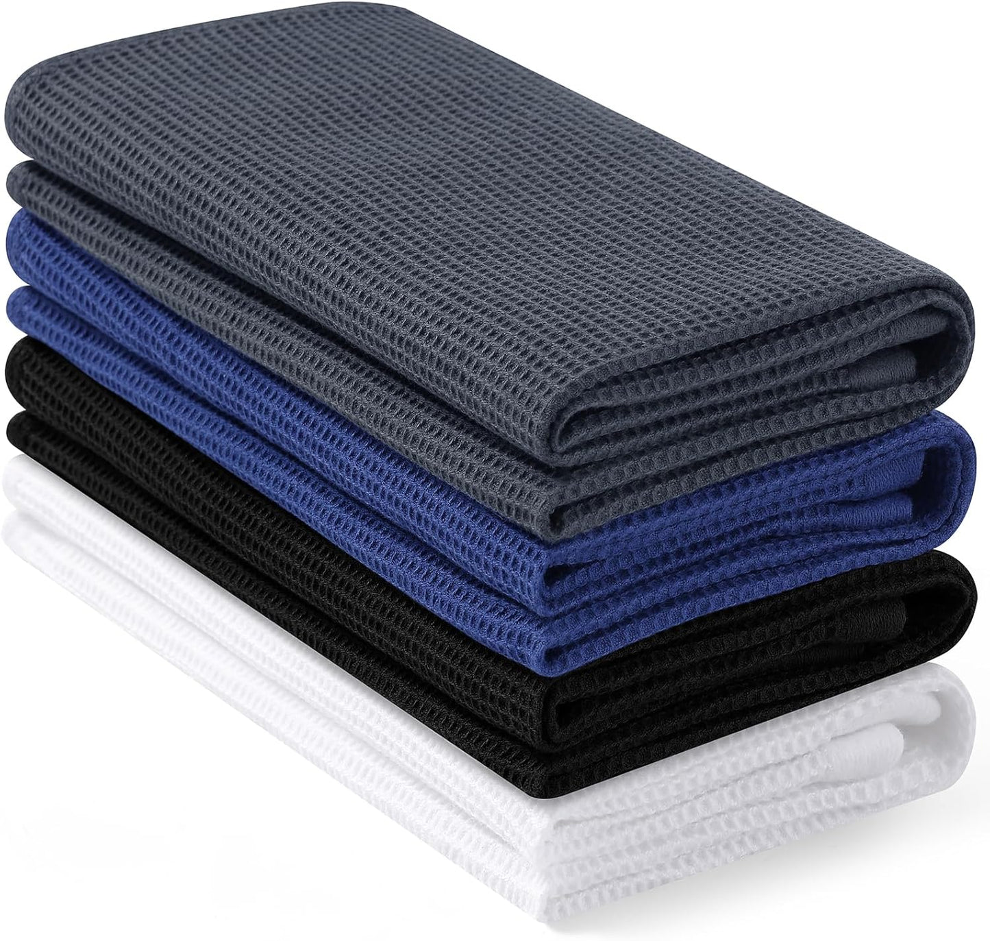 Homaxy 100% Cotton Waffle Weave Kitchen Towels - 4 Pack Soft and Absorbent Dish Towels - 16 x 26 Inches Quick Dry Hand Towels - Multiple Colour