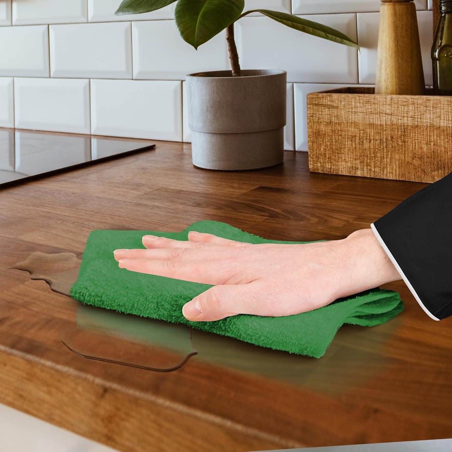 Avalon Towels Terry Bar Mop Towels (Value Pack of 60) Size 14"x17" – Absorbent and Durable, Multipurpose Cleaning Rags, Cotton Cleaning Cloths, Terry Cloth Rags, Reusable Shop Rag (Green)