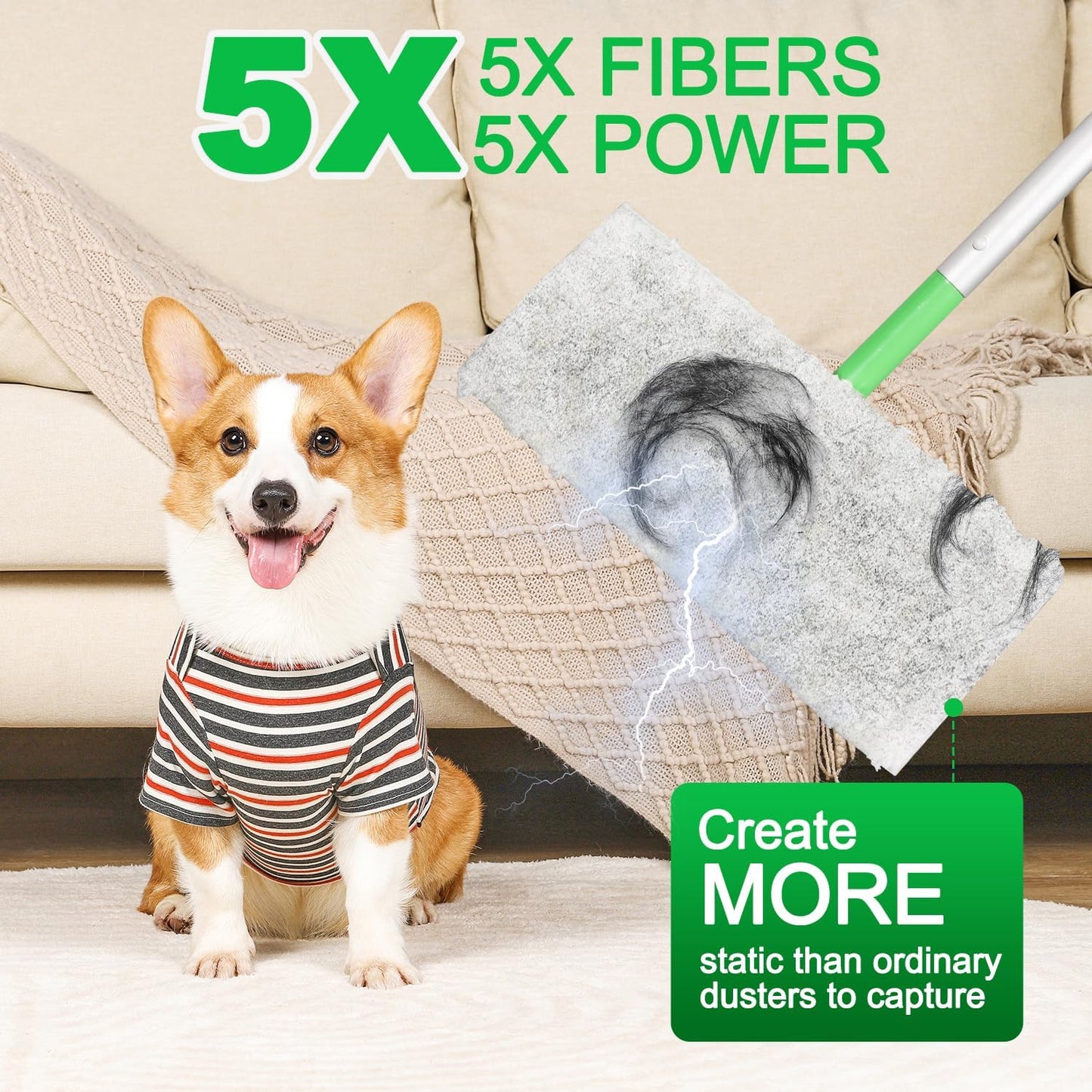 Heavy Duty Dry Sweeping Cloths Pads for Swiffer Sweeper Mop, Disposable Microfiber Duster Mop Pads Refills for Cleaning Hardwood Floor Dust and Pet Hair, 30 Count