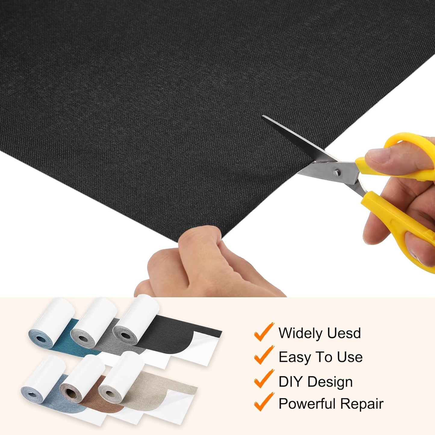 Repair Patches Repair Tape Self-Adhesive DIY Repair Patch Linen Gear Patch for Sofa, Furniture, Chair, Clothing,Tents,3.5x79 Inch,Slight Blue
