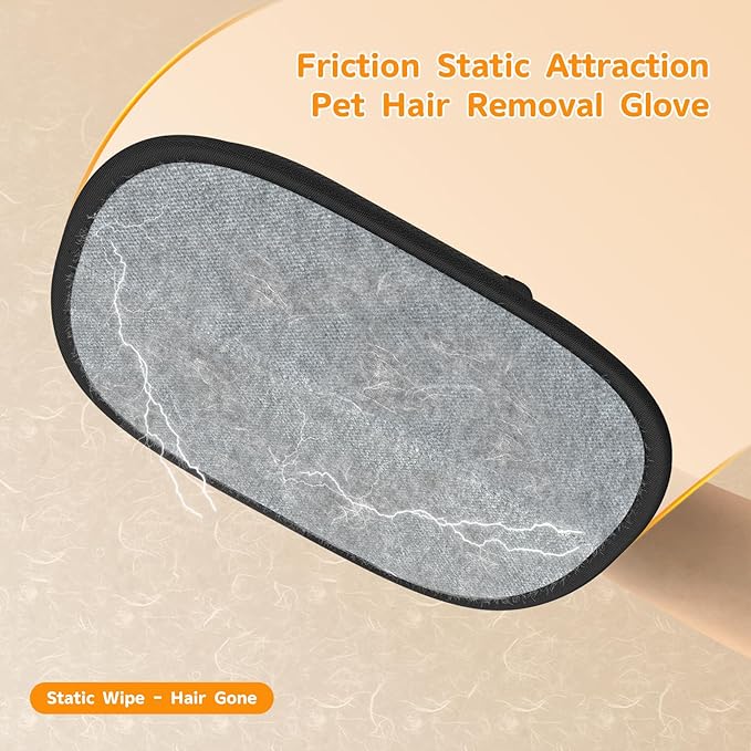 Pet Hair Remover - 2025 New Electrostatic Magic Brush Pet Hair Remover Glove, Reusable Cat & Dog Hair Remover Tool for Clothing, Couch, Furniture, Carpet, Car Seat, Cat Grooming Glove, 2 PCS
