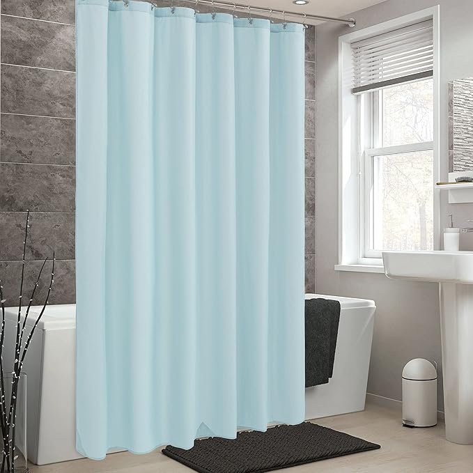 ALYVIA SPRING Long Fabric Shower Curtain Liner Waterproof - 72" x 78", Soft & Lightweight Long Shower Curtain with 3 Magnets, Machine Washable - 72x78, Blue