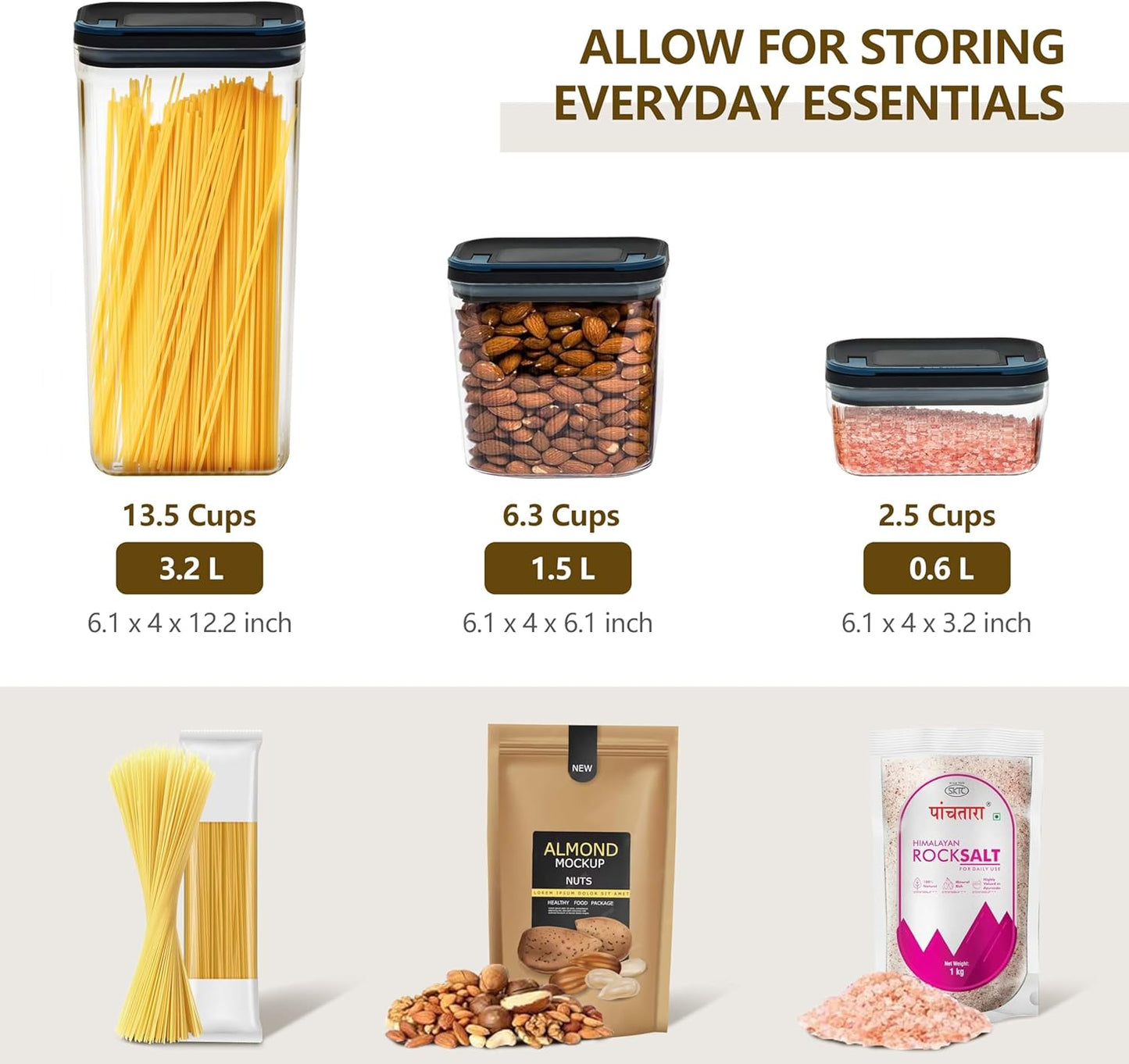 4 PACK Dog Treat Container 0.6 Qt*2+1.5 Qt+3.4 Qt, Airtight Food Storage Container, Clear Food Grade Canisters with Lids, Dog Treat Jar Food Canister Set for Dog Food, Snack, Cookie