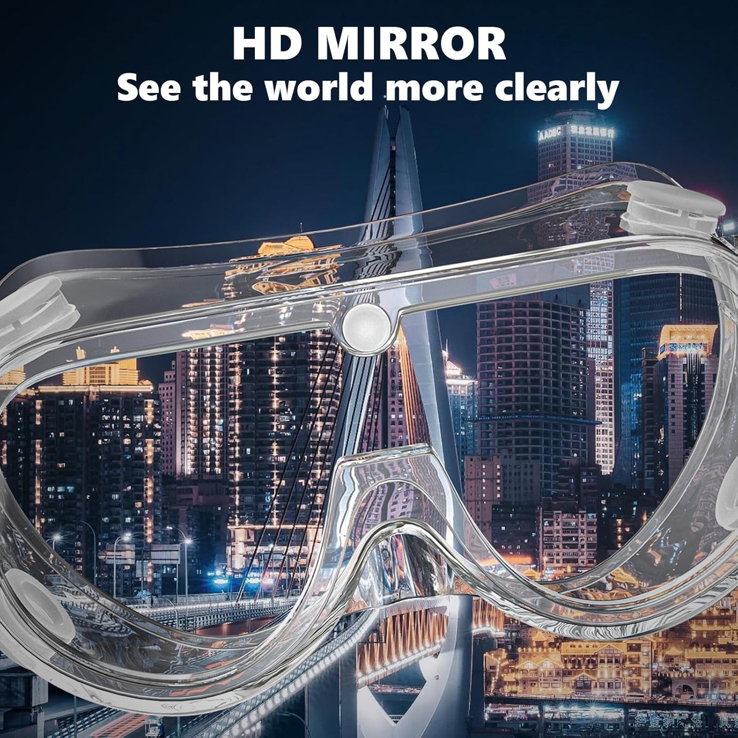 Super More 2PCS Anti-Fog Protective Safety Goggles Clear Lens Wide-Vision Adjustable Chemical Splash Eye Protection Soft Lightweight Eyewear