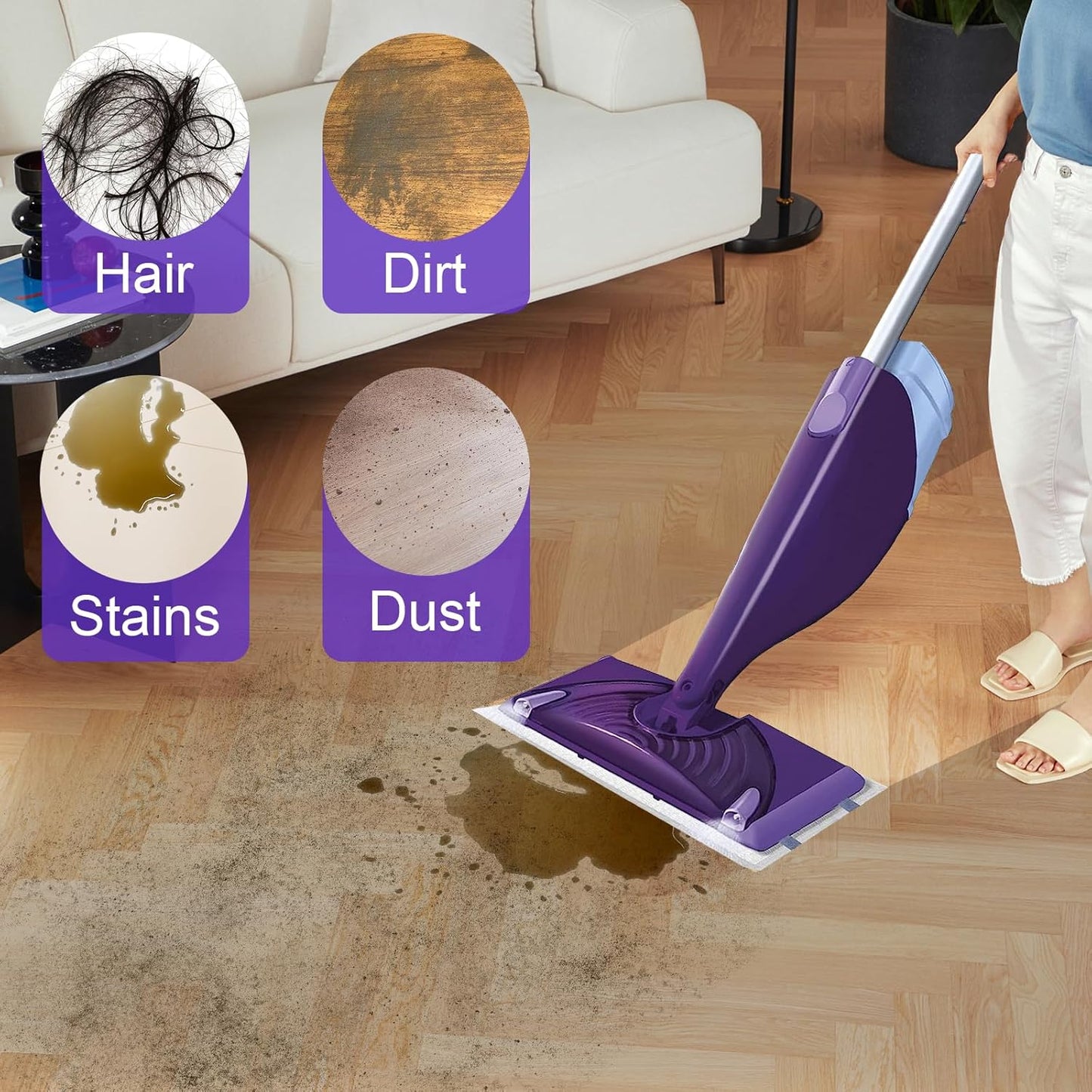 Mopping Pad Refill Compatible with Wet Jet Mop, Disposable Multi Surface Wetjet Hardwood Floor Cleaner Spray Mop Pads Refills, Thickness & Absorbent (60)