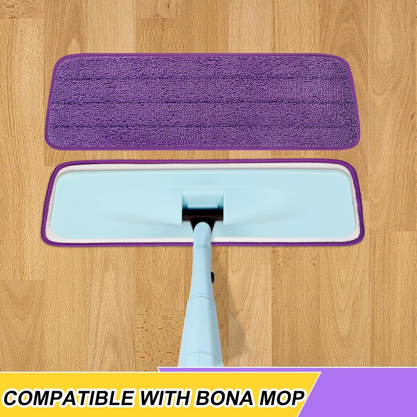 16.5 inch Reusable Mop Pads Microfiber Spray Mop Replacement Heads for Wet/Dry Mops Compatible with Bona Floor Care System (5 Pack)