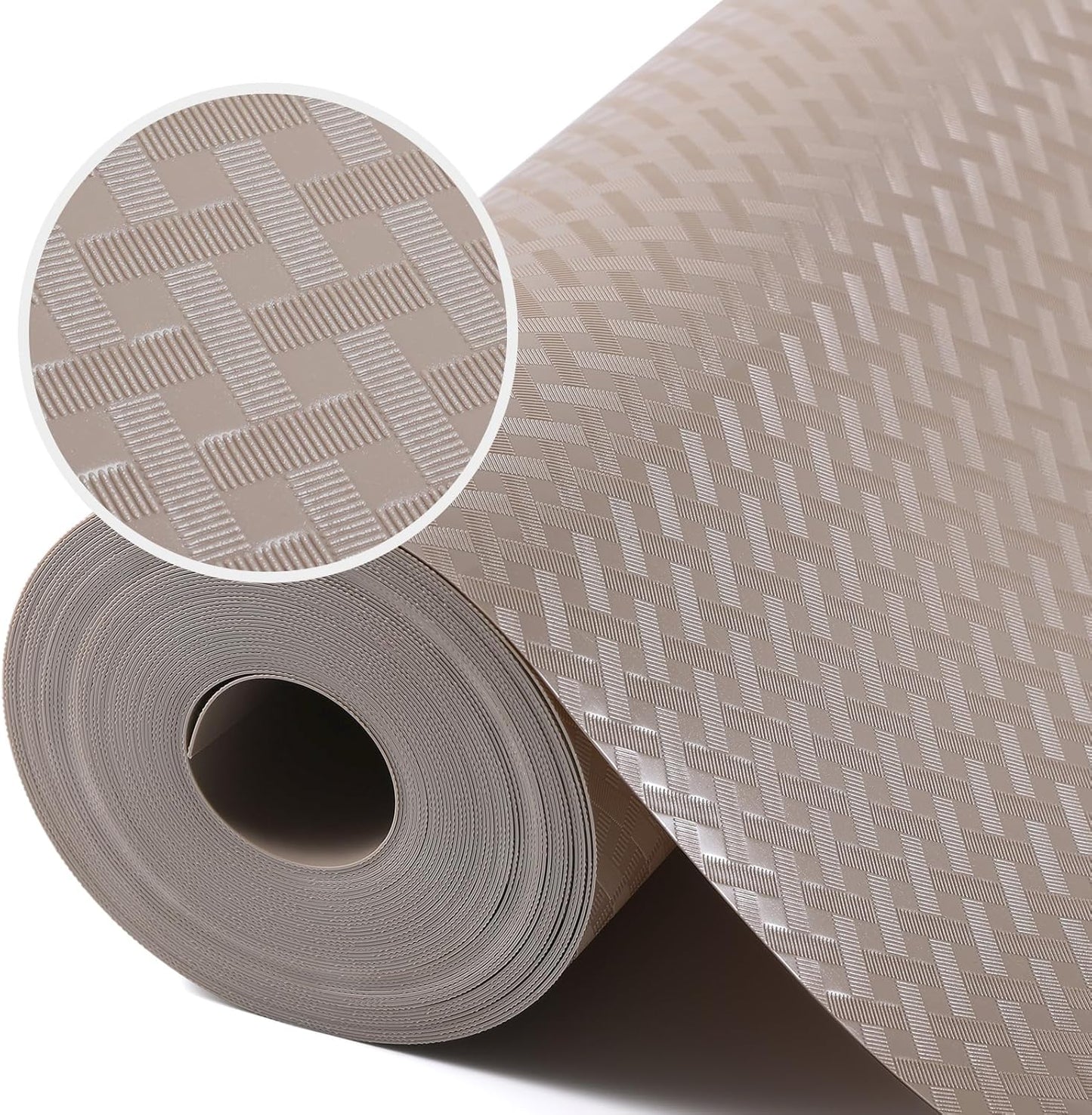 Beige Shelf Liners for Kitchen Cabinets Refrigerator Liners Waterproof & Oil-Proof Kitchen Cupboard Liner Drawer Mats EVA Material Non Adhesive Fridge Liner for Shelves 17.5 x 157.4 Inches
