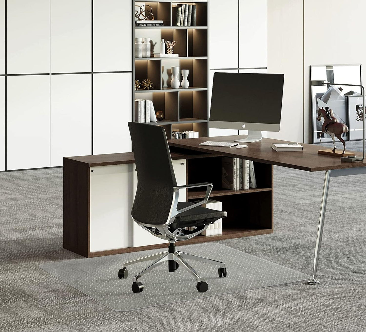 FuturHydro Office Chair Mat for Carpet, 30" x 48" Clear Floor Protector, Transparent Under Desk Mats for Office, Home and Gaming Floors (Rectangle)