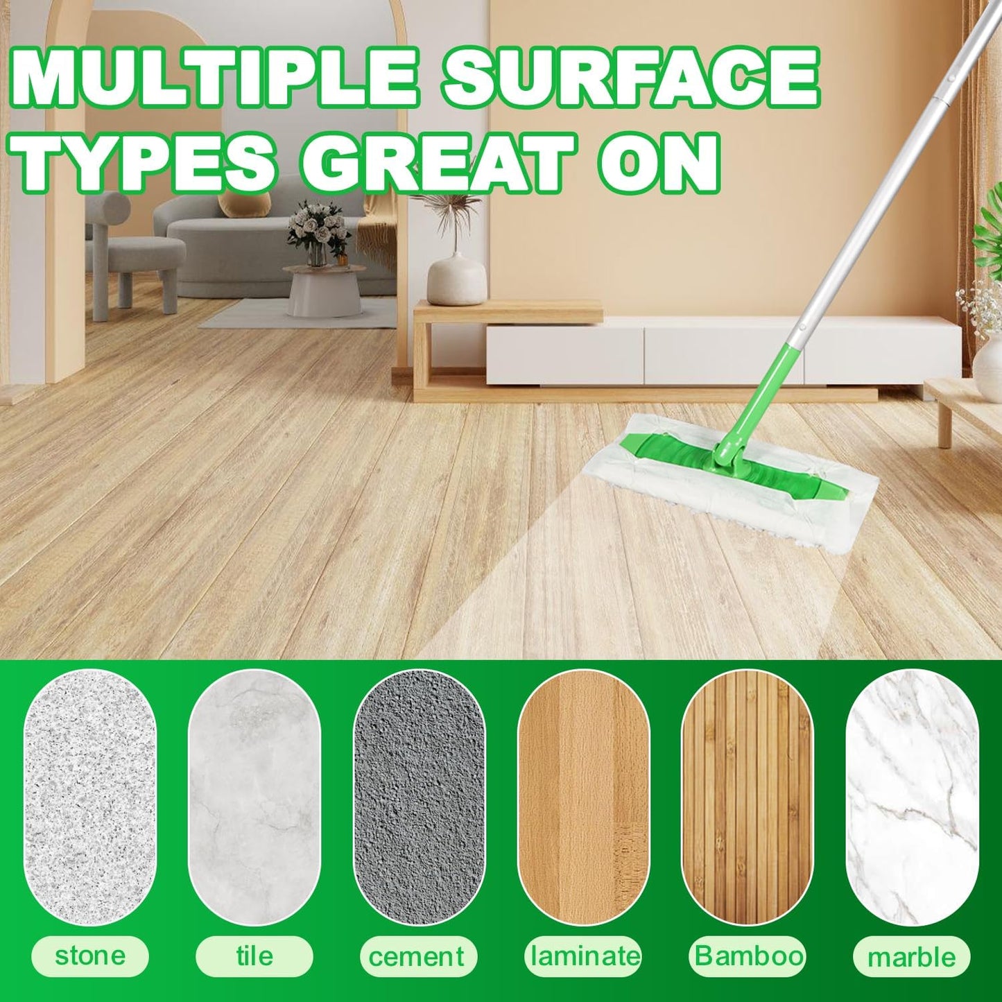 Heavy Duty Dry Sweeping Cloths Pads for Swiffer Sweeper Mop, Disposable Microfiber Duster Mop Pads Refills for Cleaning Hardwood Floor Dust and Pet Hair, 30 Count