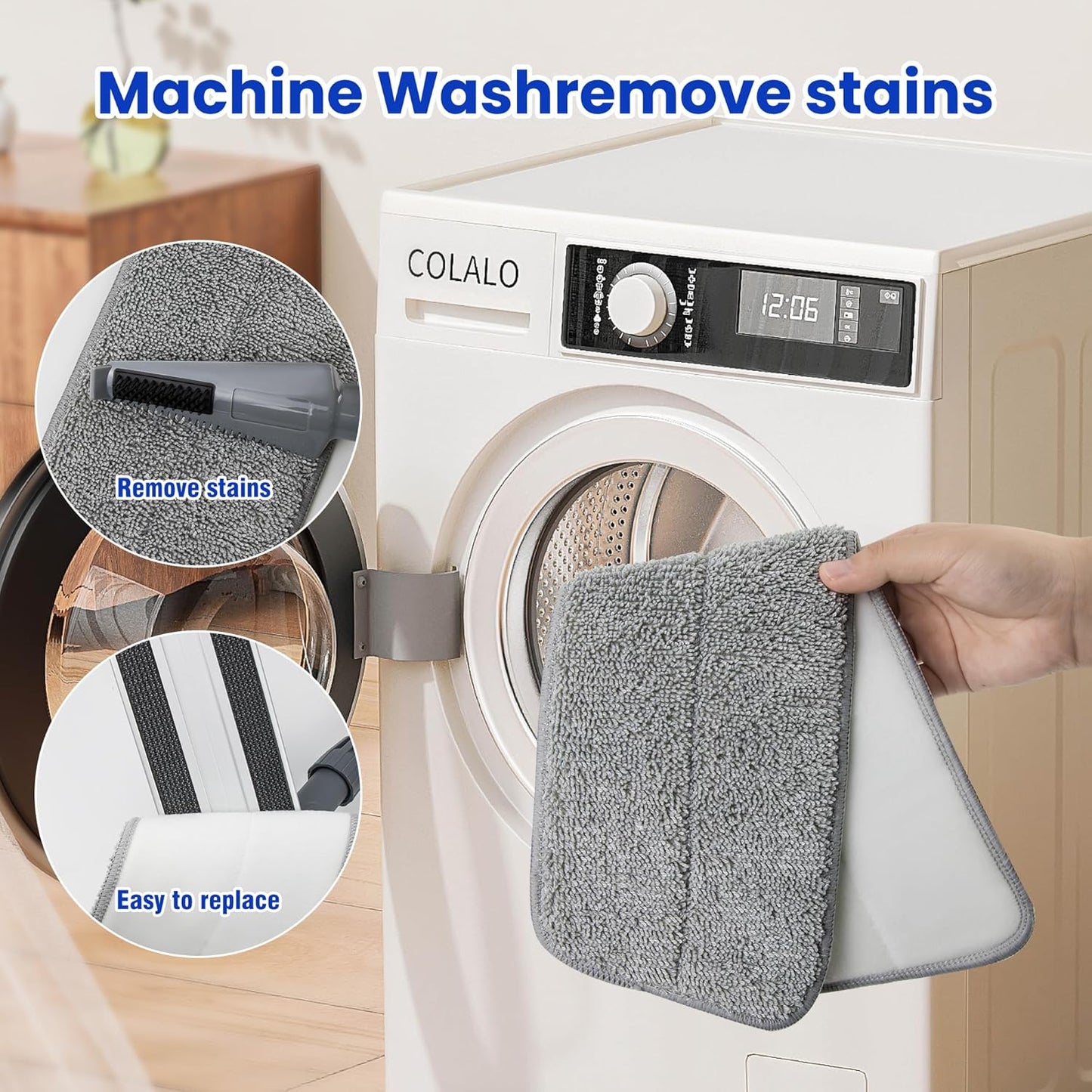 Microfiber Flat Mop for Floor Cleaning - Wet & Dry Mop for Hardwood, Vinyl, Tile Floors with 4 Reusable Washable Pads, Stainless Steel Adjustable Handle, 360° Rotatable Head