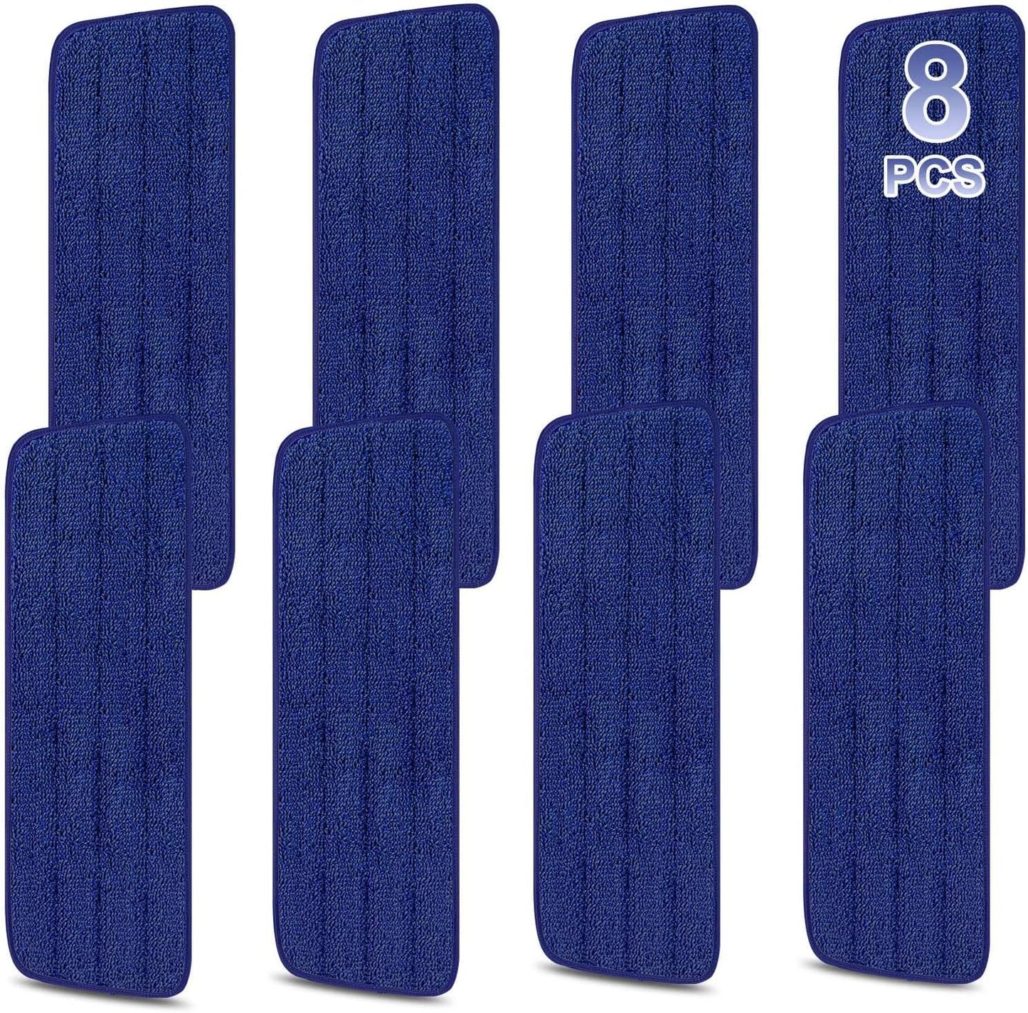 8 Pack 16.5 inch Reusable Mop Pads Microfiber Spray Mop Replacement Heads for Wet/Dry Mops Compatible with Bona Floor Care System