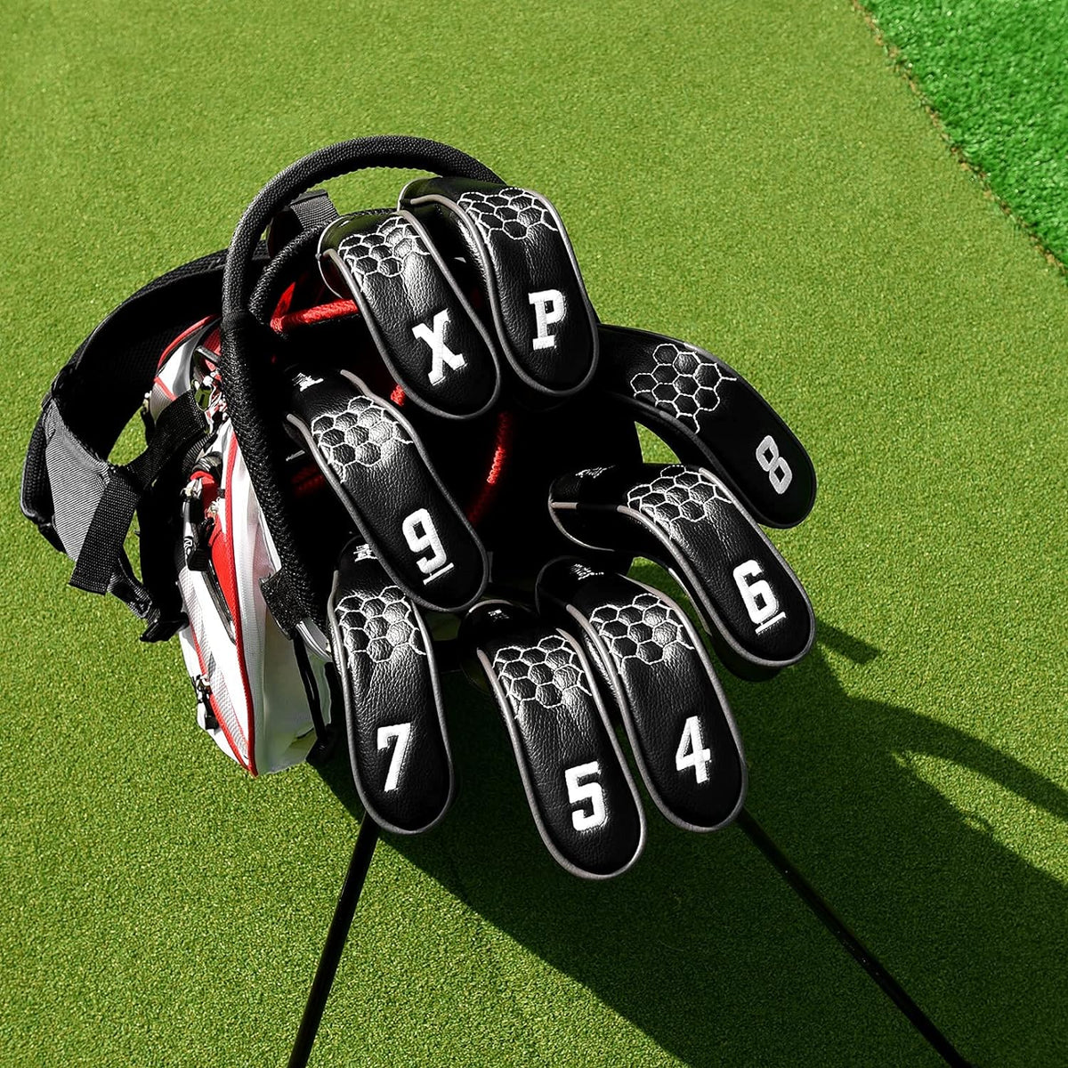mytag 8PCS Golf Hybrid Iron Covers Set, Knit Hybrid Head Covers, Fits Cobra T Rail, Cleveland Launcher, Wilson Launch Pad, Tour Edge Hot Launch - Customizable