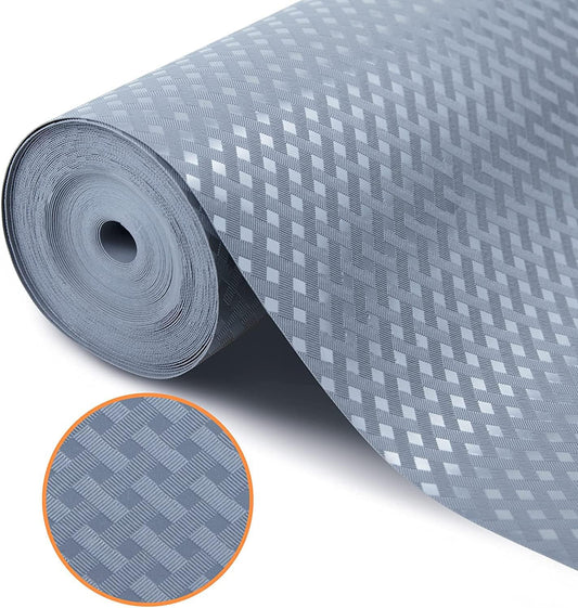 Shelf Liners for Kitchen Cabinets Non Adhesive Drawer Liner EVA Material Cupboard Mat Waterproof Refrigerator Mats Washable Fridge Liner for Cupboard and Desks Shelf Liner 23.6 x 236.2 Inches