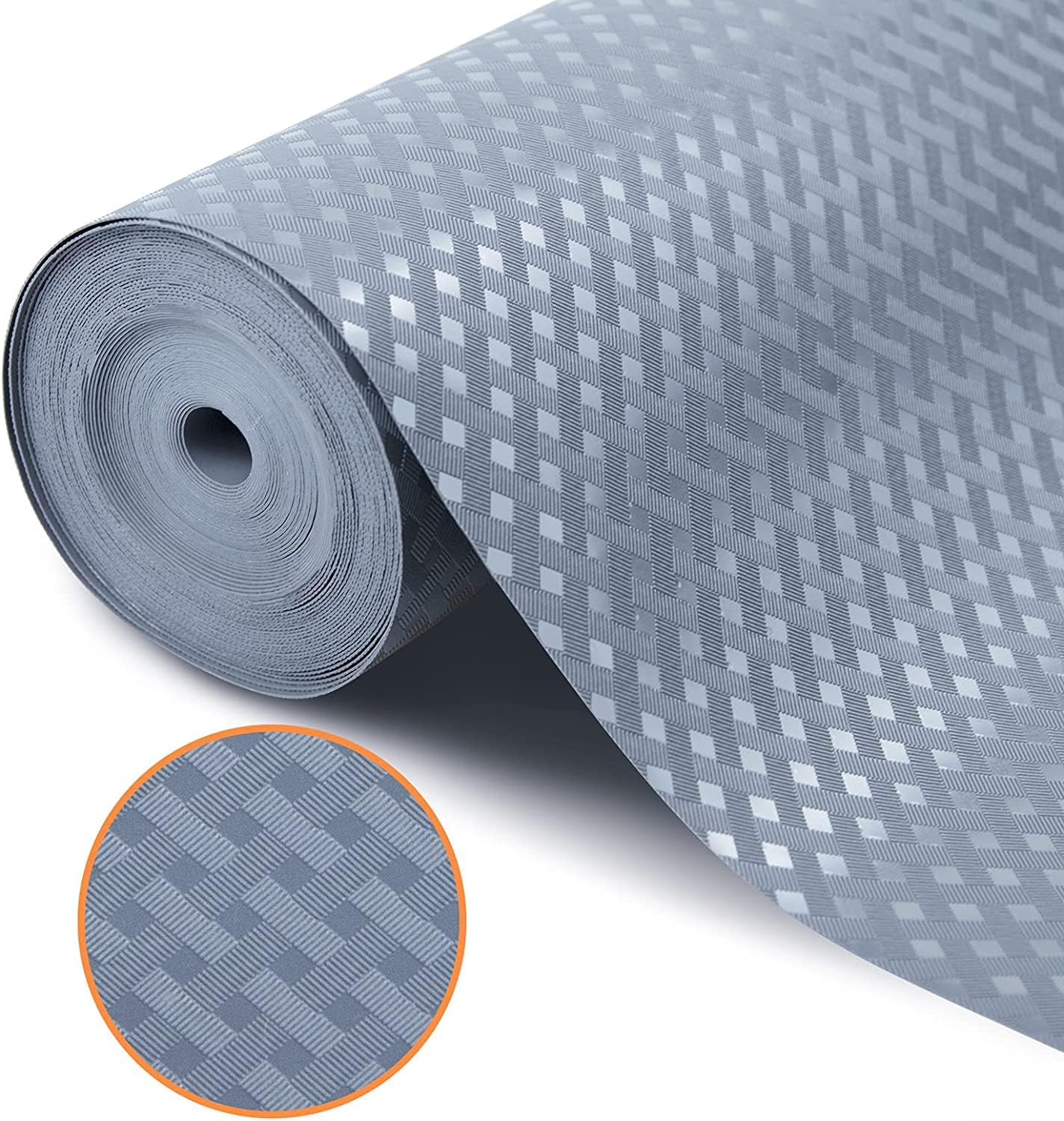 Shelf Liners for Kitchen Cabinets Refrigerator Liners Waterproof & Oil-Proof Kitchen Cupboard Liner Non-Slip Drawer Mats EVA Material Non Adhesive Fridge Mats for Shelves 17.3 x 236.2 Inches