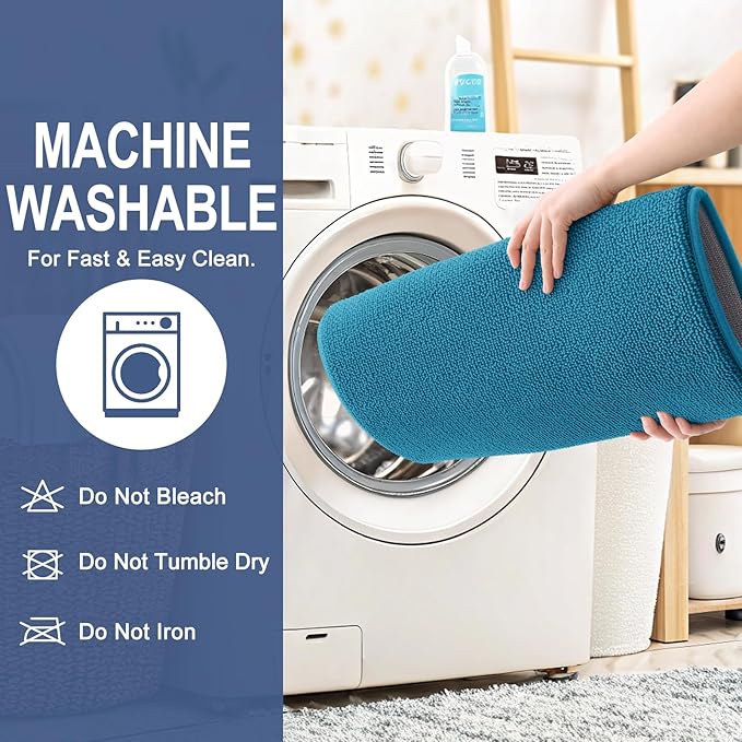OLANLY Thick Memory Foam Bath Mat Rug 47x24, Extra Soft Absorbent Bathroom Rug, Quick Dry Bath Mat, Non-Slip, Machine Washable Carpet for Bathroom, Tub and Shower, Home Decor Accessories, Peacock Blue