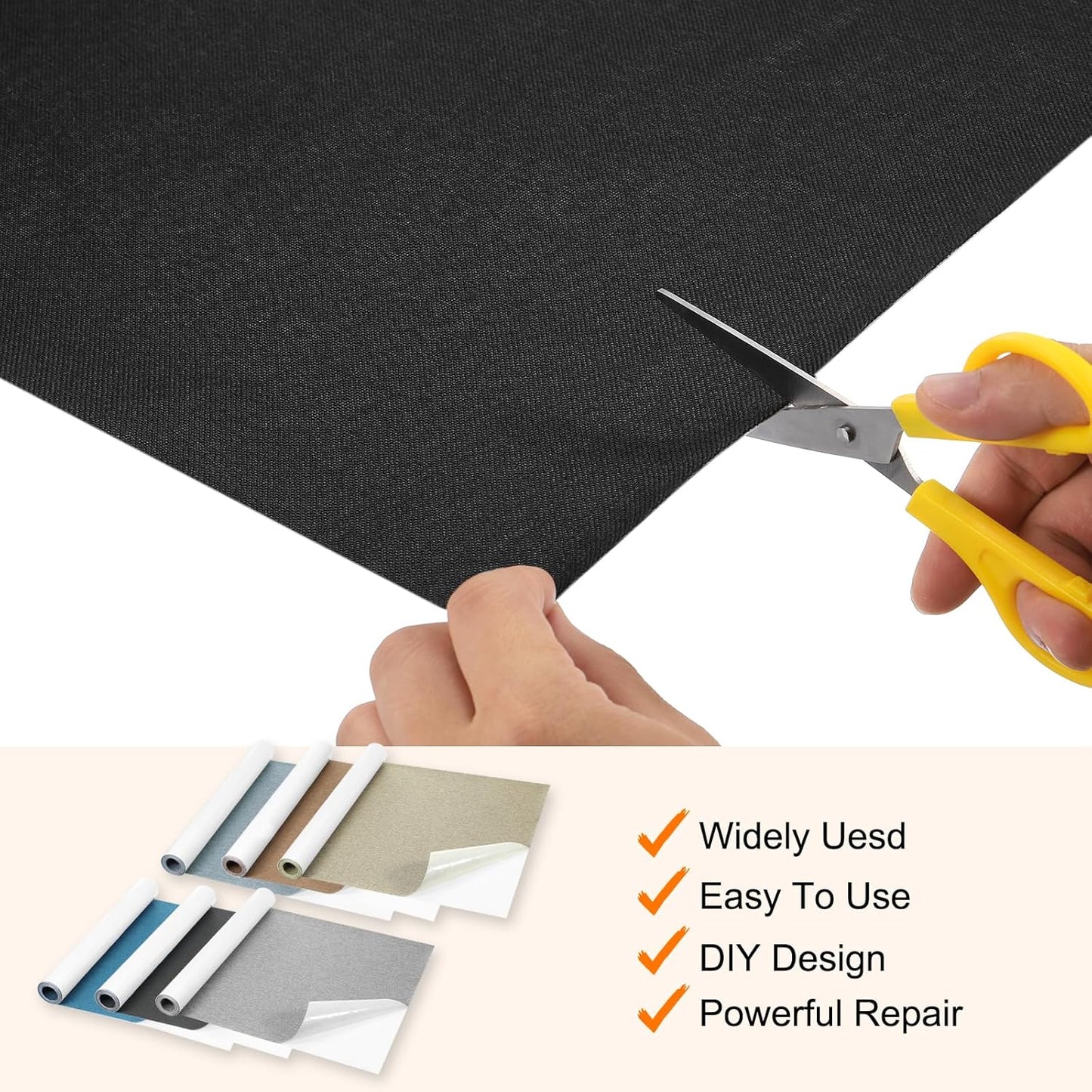 Repair Patches Repair Tape Self-Adhesive DIY Repair Patch Linen Gear Patch for Sofa, Furniture, Chair, Clothing,Tents,35x79 Inch,Dark Blue