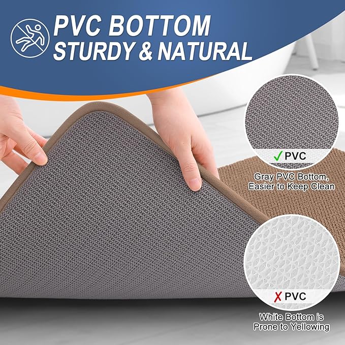 OLANLY Thick Memory Foam Bath Mat Rug 30x20, Extra Soft Absorbent Bathroom Rug, Quick Dry Bath Mats, Non-Slip, Machine Washable Carpet for Bathroom, Tub and Shower, Home Decor Accessories, Mocha