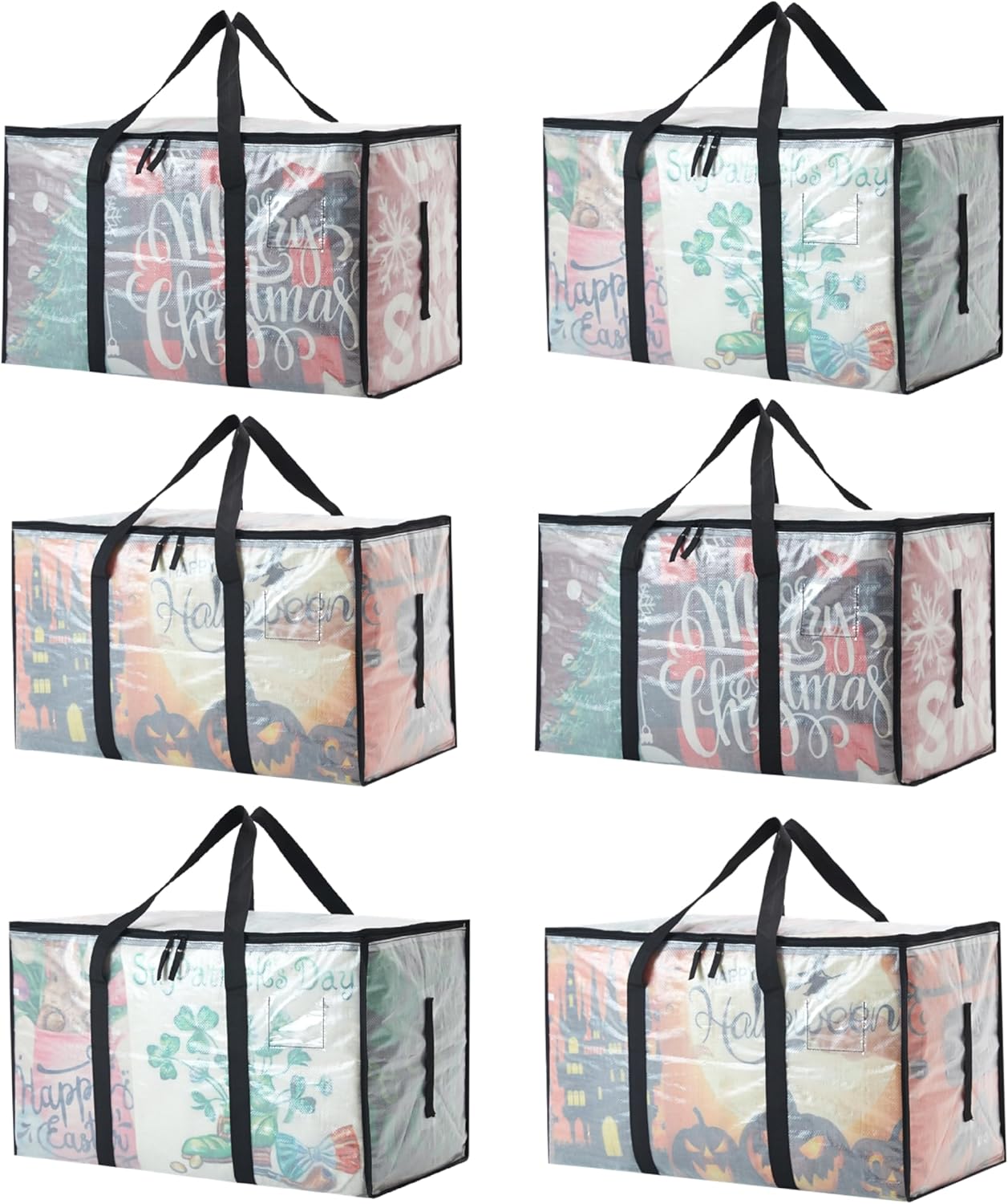 Heavy Duty 93L (24.5 Gallon) Stackable Storage Bins with Fully Openable Lids, Moving Bags Heavy Duty, Clear Plastic Totes for Moving Storage, Home Organization, Closet, Dorm Room. 6 pack