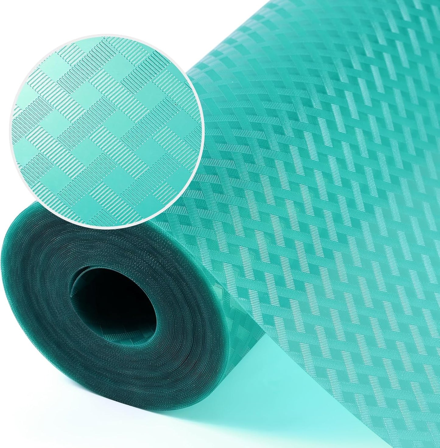 Shelf Liners for Kitchen Cabinets, Waterproof and Oil-Proof Kitchen Cupboard Liner, Refrigerator Liners and Plastic Drawer Mats EVA Non Adhesive Shelves, Fridge Blue 11.8 x 393.7 Inches