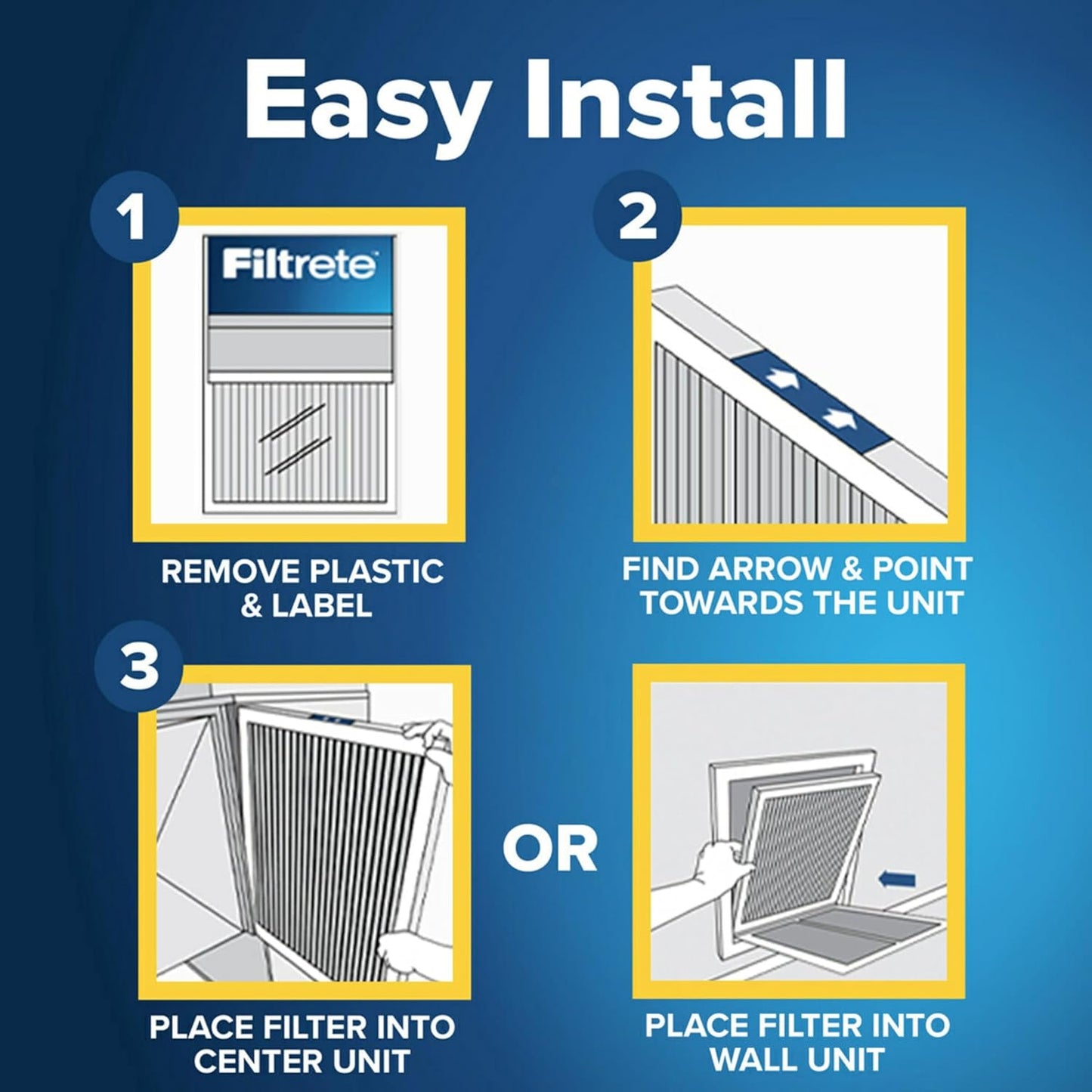 Filtrete 14x25x1 AC Furnace Air Filter, MERV 11, MPR 1000, Micro Allergen Defense, 3-Month Pleated 1-Inch Electrostatic Air Cleaning Filter, 4 Pack (Actual Size 13.81 x 24.81 x 0.81 in)