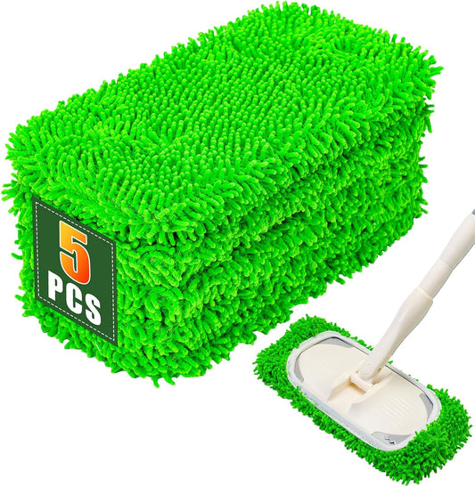 5 Pack Wet Mop Pads Refills for Swiffer Sweeper Mop Microfiber Reusable Replacement Mopping Pad for Surface Hardwood Floor Cleaning Mops Pads