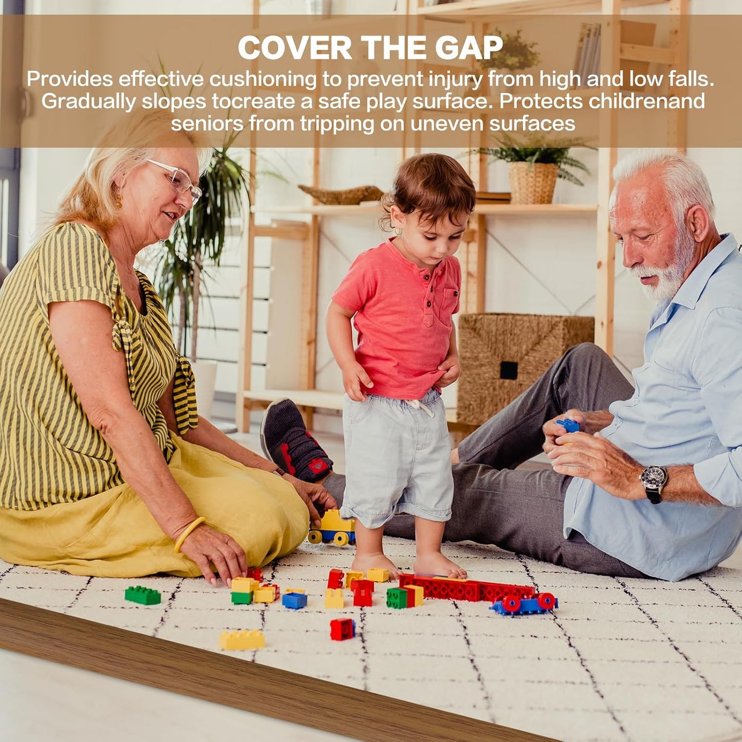 Floor Transition Strip Vinyl Door Threshold Ramp Self Adhesive Carpet Edging Strip Doorway Edge Trim, Overlap Edge Reducer for Laminate Carpet, Floor, Tile (Orange Oak, 2/5" to 3/5", 3.3Ft)