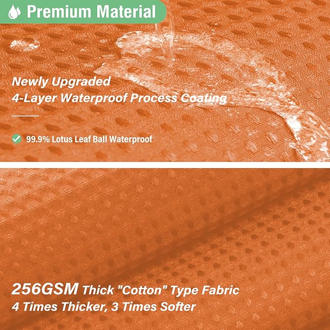 Dynamene Extra Long Shower Curtain - 96 Inch Long Waffle Weave Weighted Thick Cloth Bathroom Shower Curtain, Neutral Heavy Duty Hotel Bath Curtain Set with 12 Plastic Hooks,72x96, Burnt Orange
