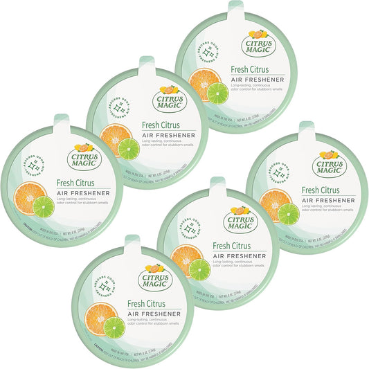 Citrus Magic Odor Absorbing Solid Air Freshener Fresh Citrus, 8-Ounce, Pack of 6, 6 Count