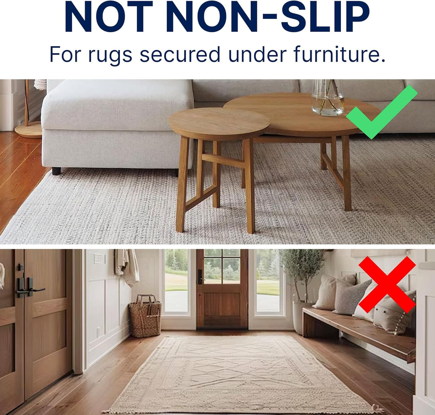 RUGPADUSA - Eco-Plush - 8' Round - 1/2" Thick - 100% Felt - Luxurious Cushioned Rug Pad - Available in 3 Thicknesses, Many Custom Sizes