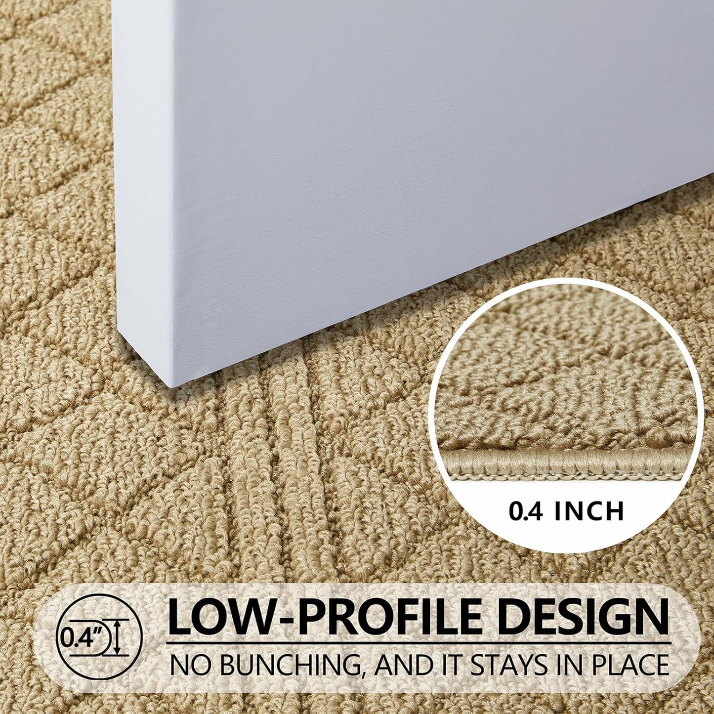 REFETONE Indoor Doormat, Front Back Door Mat 32"x40" Absorbent Rubber Backing Non Slip Door Mats, Low-Profile Resist Dirt Entrance Rugs, Machine Washable Door Rug Inside Floor Mat for Entryway, Beige