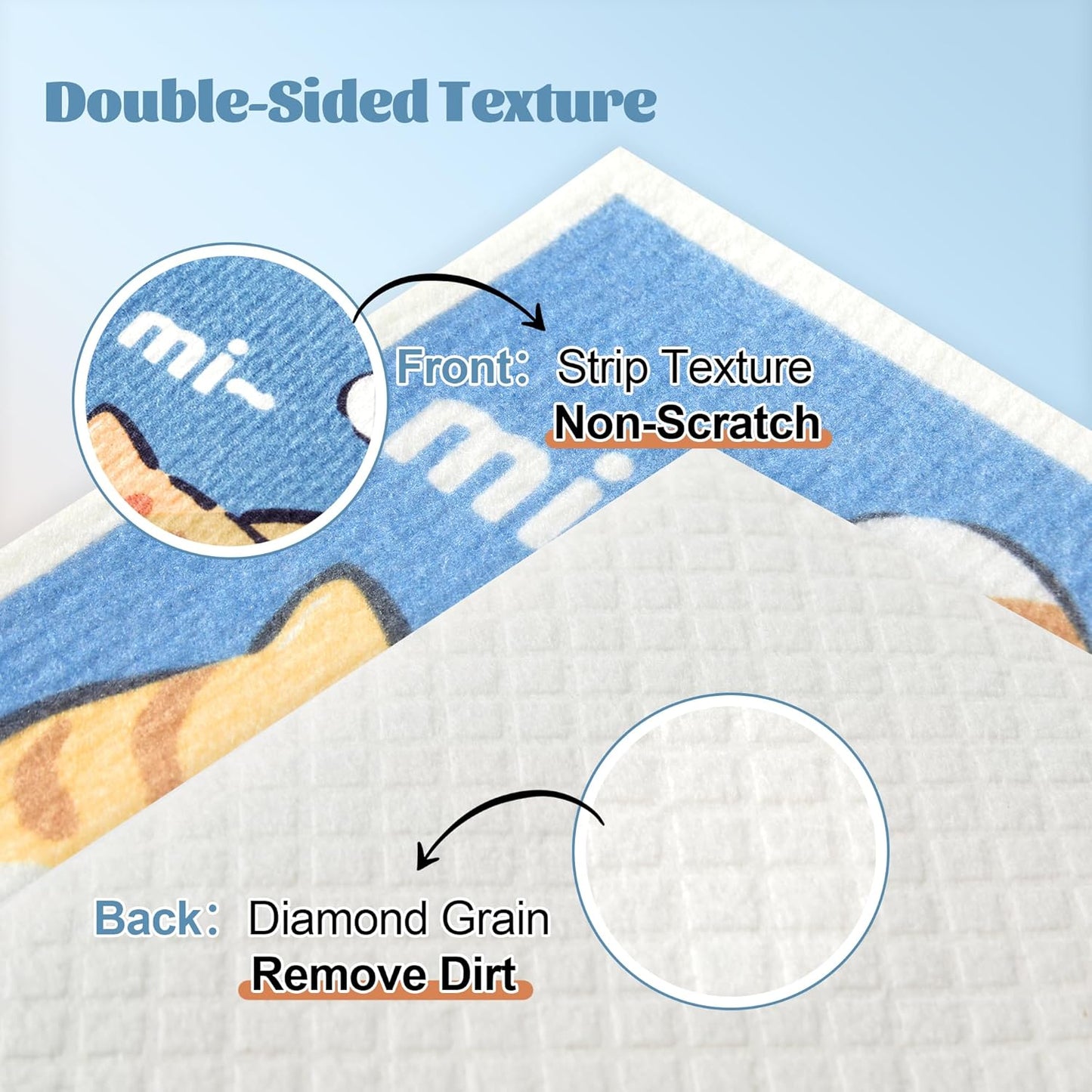 JOYMOOP Cartoon Cellulose Cleaning Cloth, Reusable Absorbent Dish Towels, Non-Scratch Washable Rags for Cookware, Kitchen and Household Cleaning - 6pcs, 6.7×7.9inch