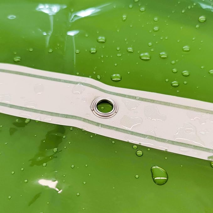 Barossa Design Clear Green Shower Curtain Liner - Premium PEVA Shower Liner with 3 Magnets and Metal Grommets, Waterproof Lightweight Standard Size Bath Curtains for Bathroom - Translucent Green