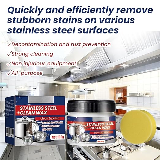 Stainless Steel Scratch Remover for Appliances, Multi-Purpose Stainless Steel Scratch Remover Paste for Kitchen, Polish for Cookware, for Stoves, Oven, Sink (2)