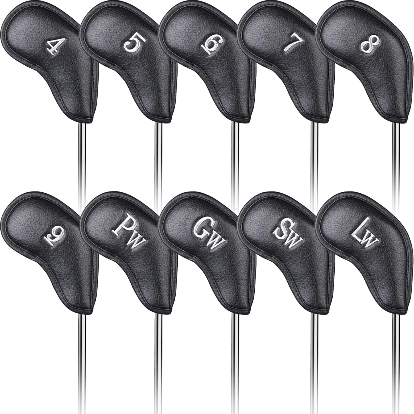 CRAFTSMAN GOLF 12pcs or 1pc Thick Synthetic Leather Golf Iron Head Covers Set Headcover Fit All Brands Callaway Ping Taylormade Cobra Etc. Also Custom Name