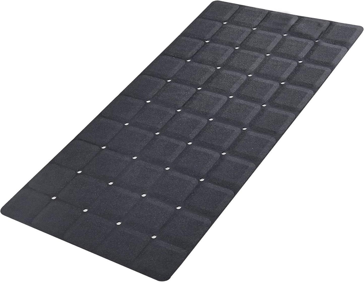Foldable Silicone Bathtub Mat: Jumbo Size Heavy Duty Safety Bath Mat for Tub Without Suction Cups Non Slip Bath & Shower Mat for Textured, Reglazed, Refinished Tub (Black, 35.8 x 17.7)