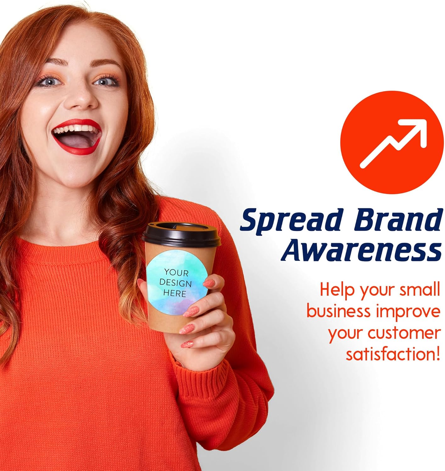 100 Custom Vinyl Stickers - Upload Your own Image, Text, Design, Logo - Personalized Logo Labels for Handmade, Packaging, Bottle, Jars, Candle, Brand Stickers (Blue Swirls, 4x4)