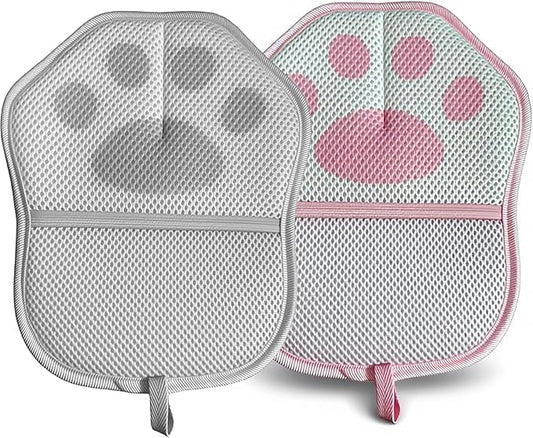 Pet Hair Removal Glove for Dogs Cats, Newly Upgraded Reusable Electrostatic Pet Hair Gloves, Pet Hair Remover Tool for Clothing, Couch, Carpet, Car Seat ， Reusable, Gray and Pink Set