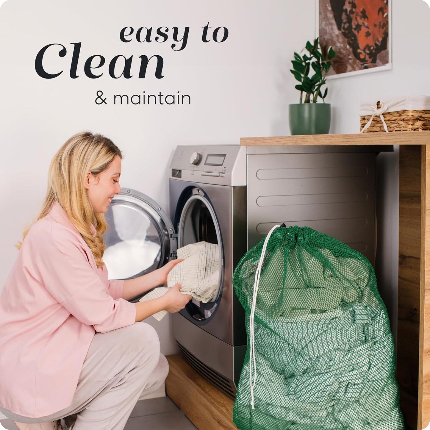 Handy Laundry Mesh XL Laundry Bags - Durable, Machine Washable with Secure Drawstring Closure - Perfect for College Dorms, Laundromats, Apartments (Green, Large 24" x 36")