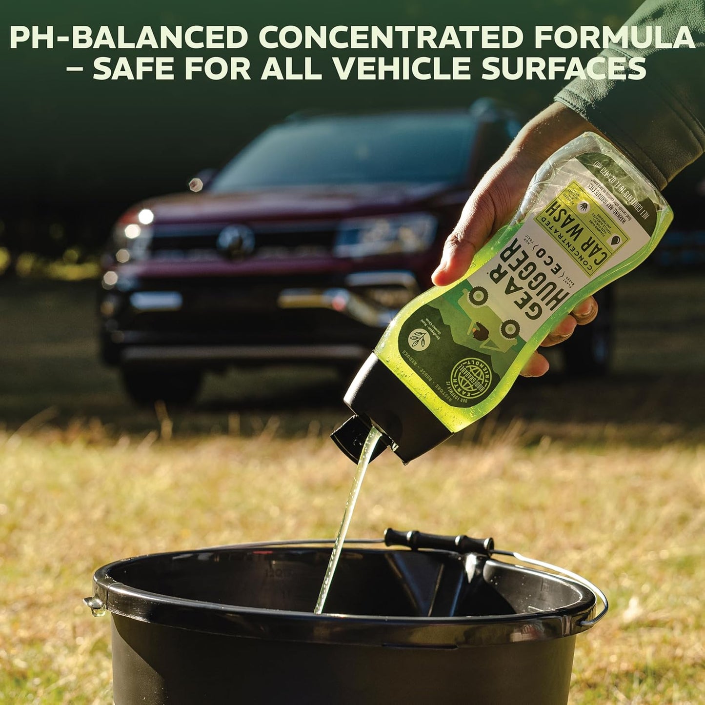 Gear Hugger Car Wash Soap (16 oz, Pack of 1) – Eco-Friendly Car Cleaner, Biodegradable Car Wash with Natural Saponins & Eucalyptus – Safe Car Soap for All Vehicle Surfaces