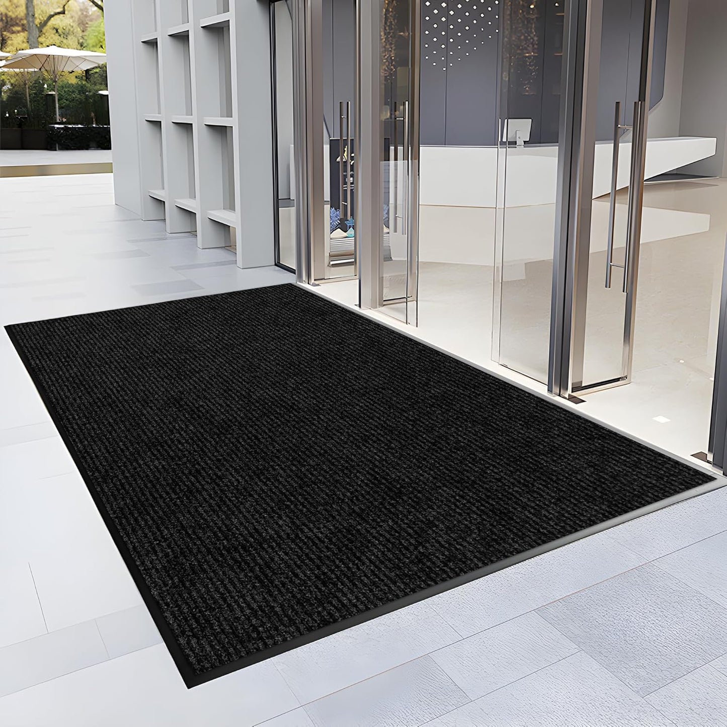 3′ x 17′ Front Door Mat Indoor Outdoor Entrance, Commercial Floor Mat Heavy Duty Dirt Trapper Entryway Doormat, Custom Size Non Slip Rubber Backing Welcome mat, Door Mat for High Traffic Area